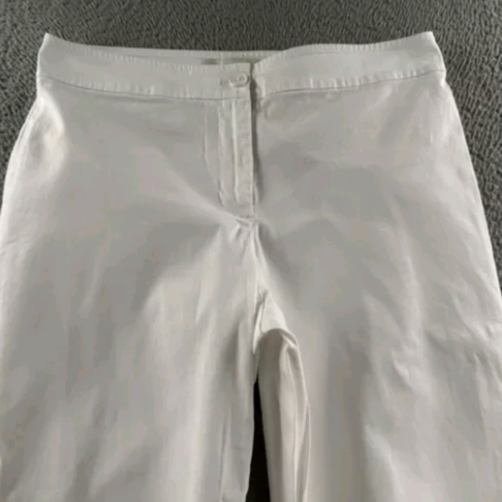 NEW TALBOTS WHITE MID RISE CROPPED PANTS SZ 14W